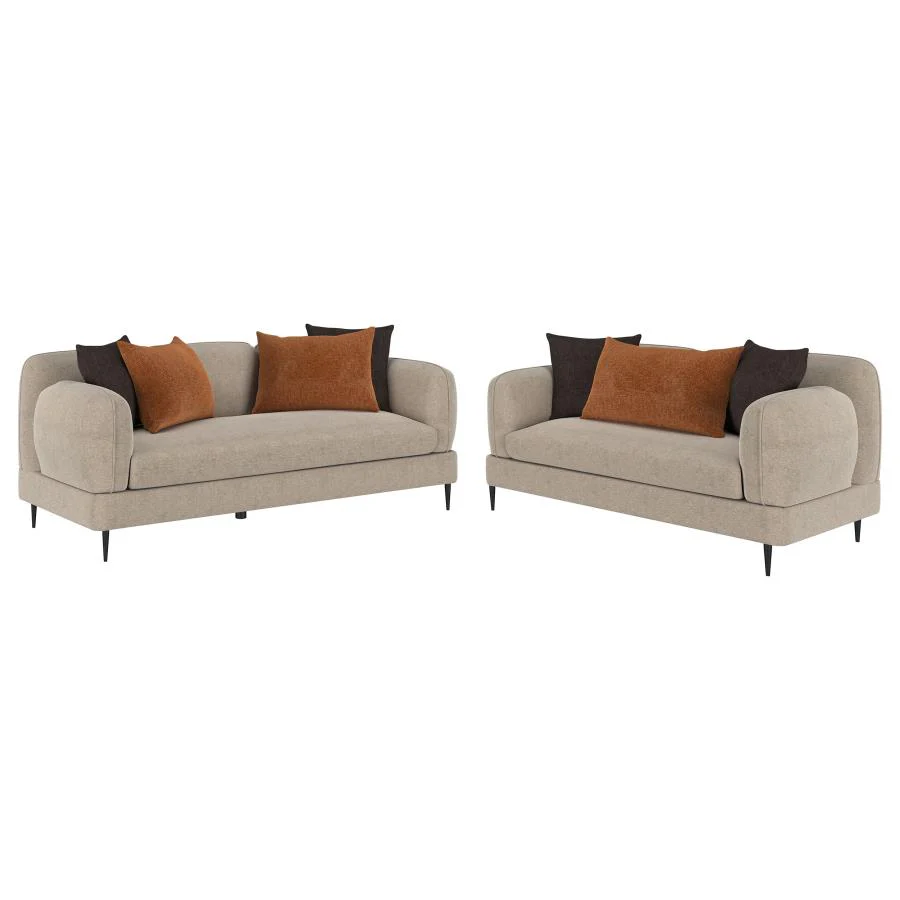 Jade - 2 Piece Chenille Upholstered Sofa Set - Image 2