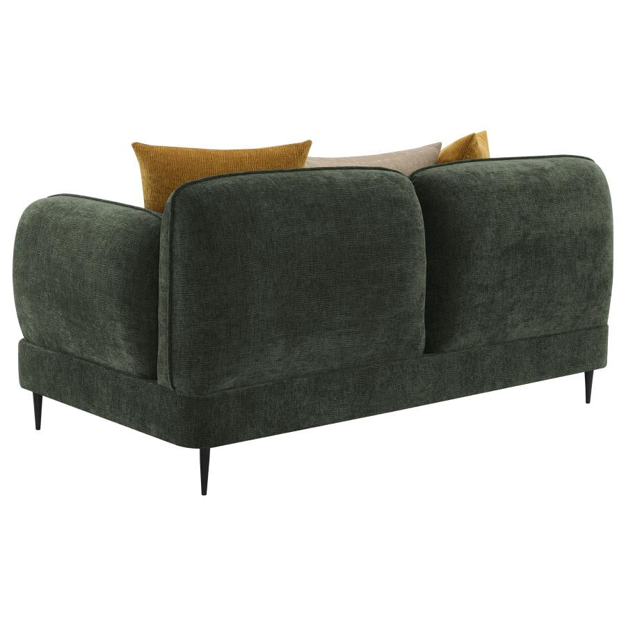 Jade - Chenille Upholstered Modern Track Arm Loveseat - Image 11
