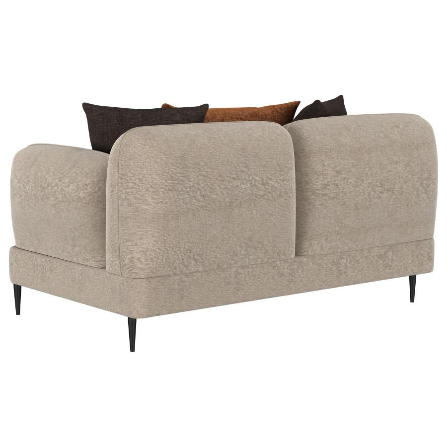 Jade - Chenille Upholstered Modern Track Arm Loveseat - Image 12