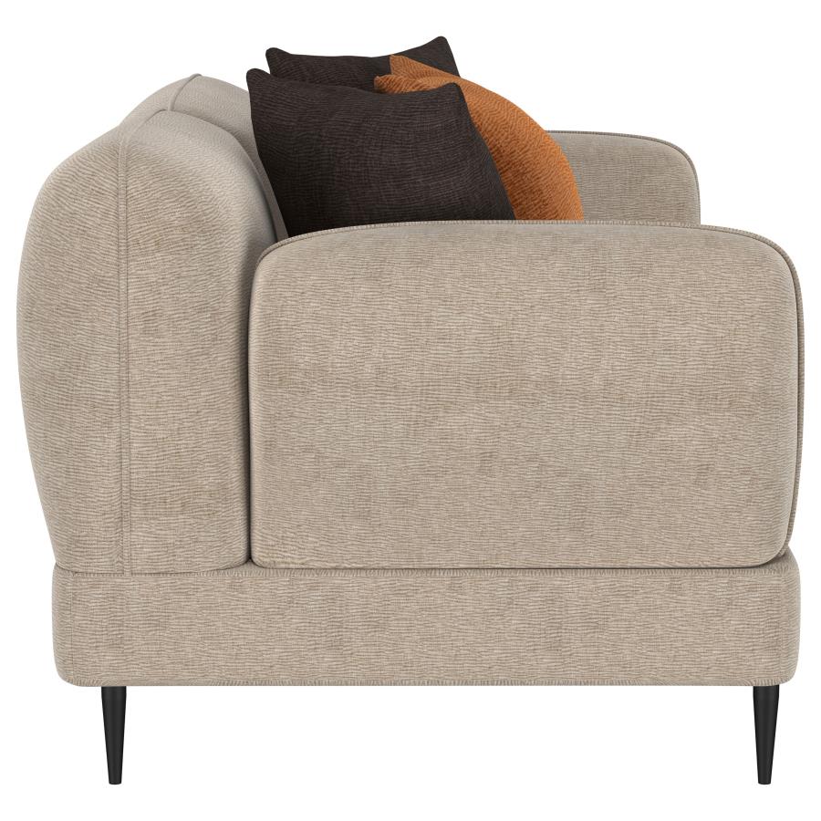 Jade - Chenille Upholstered Modern Track Arm Loveseat - Image 18