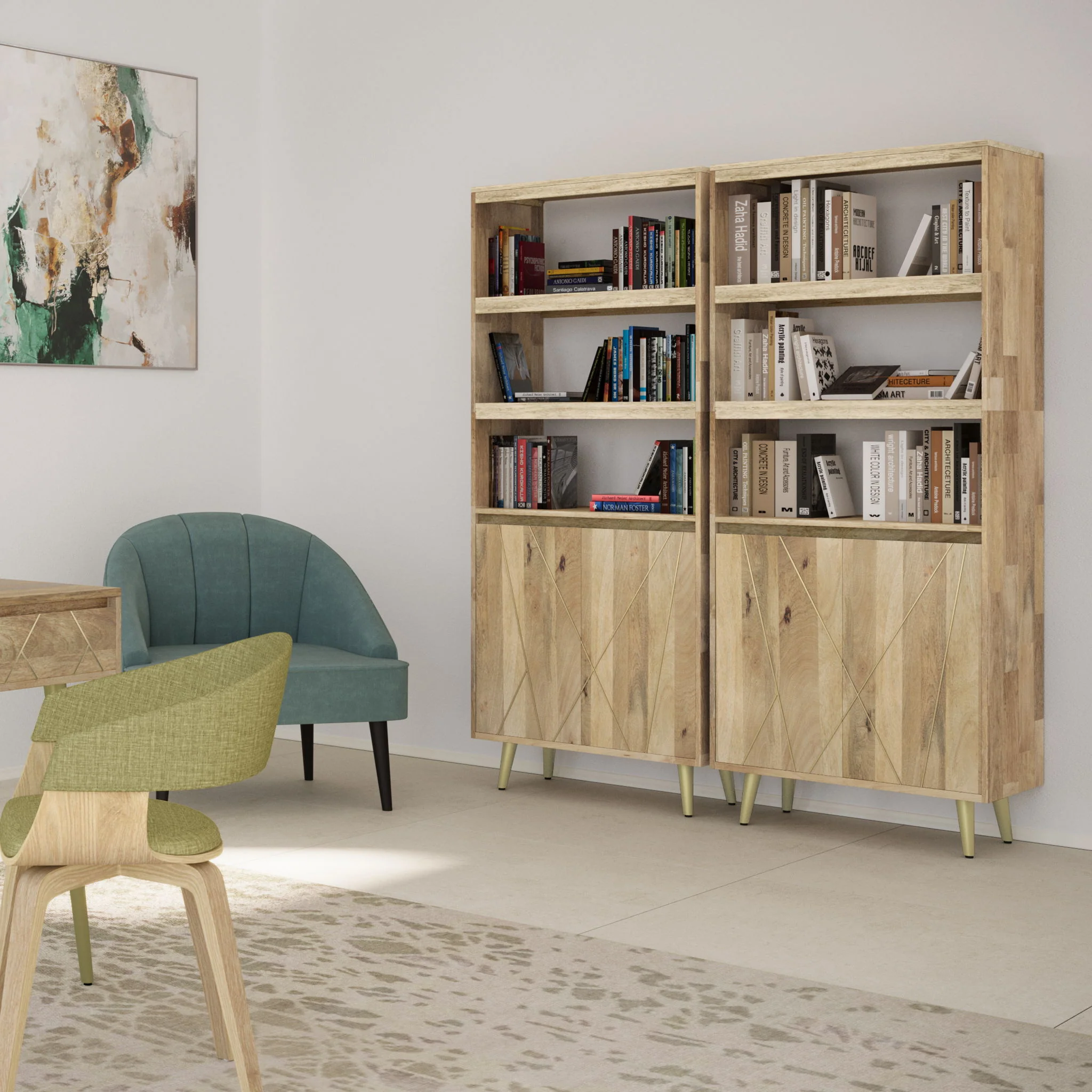 Jager - Bookshelf With Doors - Natural - Image 2