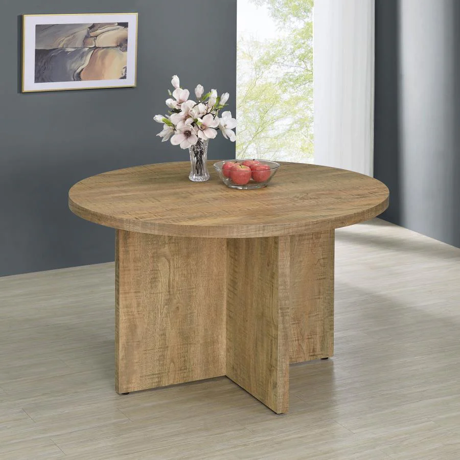 Jamestown - Round Composite Wood Dining Table - Mango - Image 2