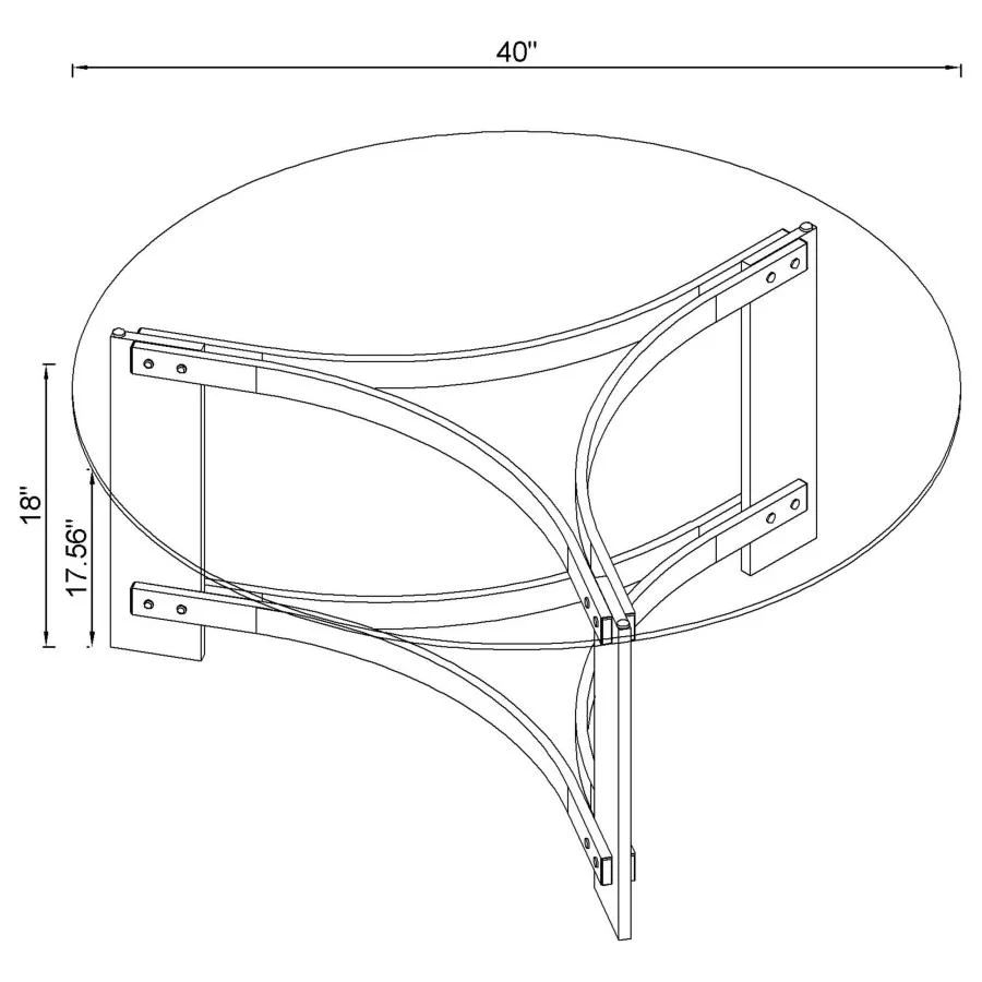 Janessa Acrylic Coffee and End Table Set Matte Brass - Image 24