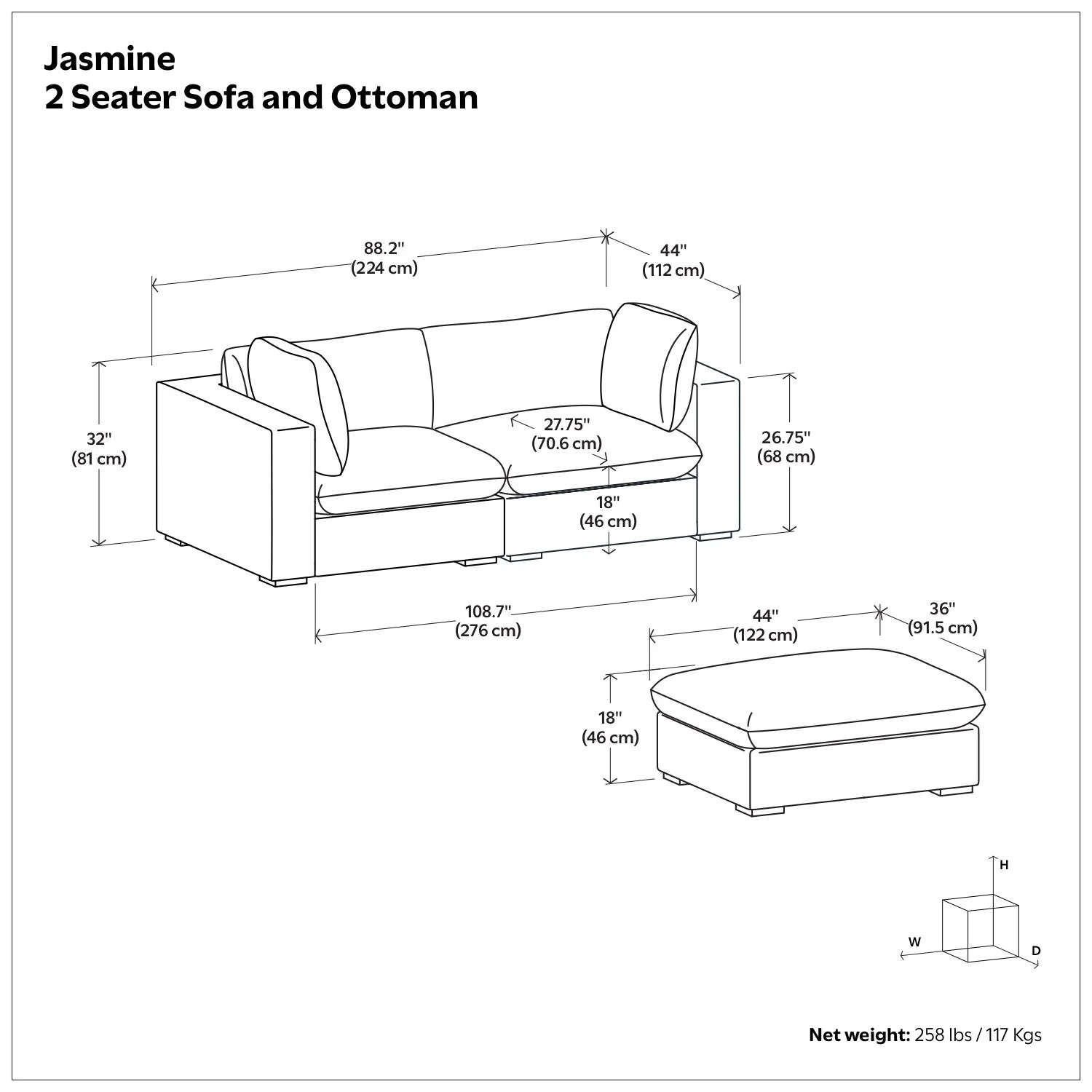 Jasmine - Handcrafted Sofa And Ottoman - Image 13