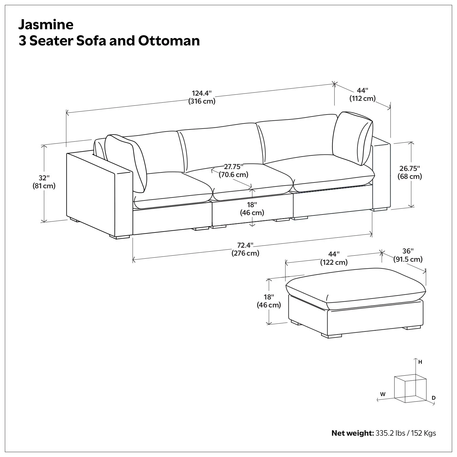 Jasmine - Handcrafted Sofa And Ottoman - Image 7