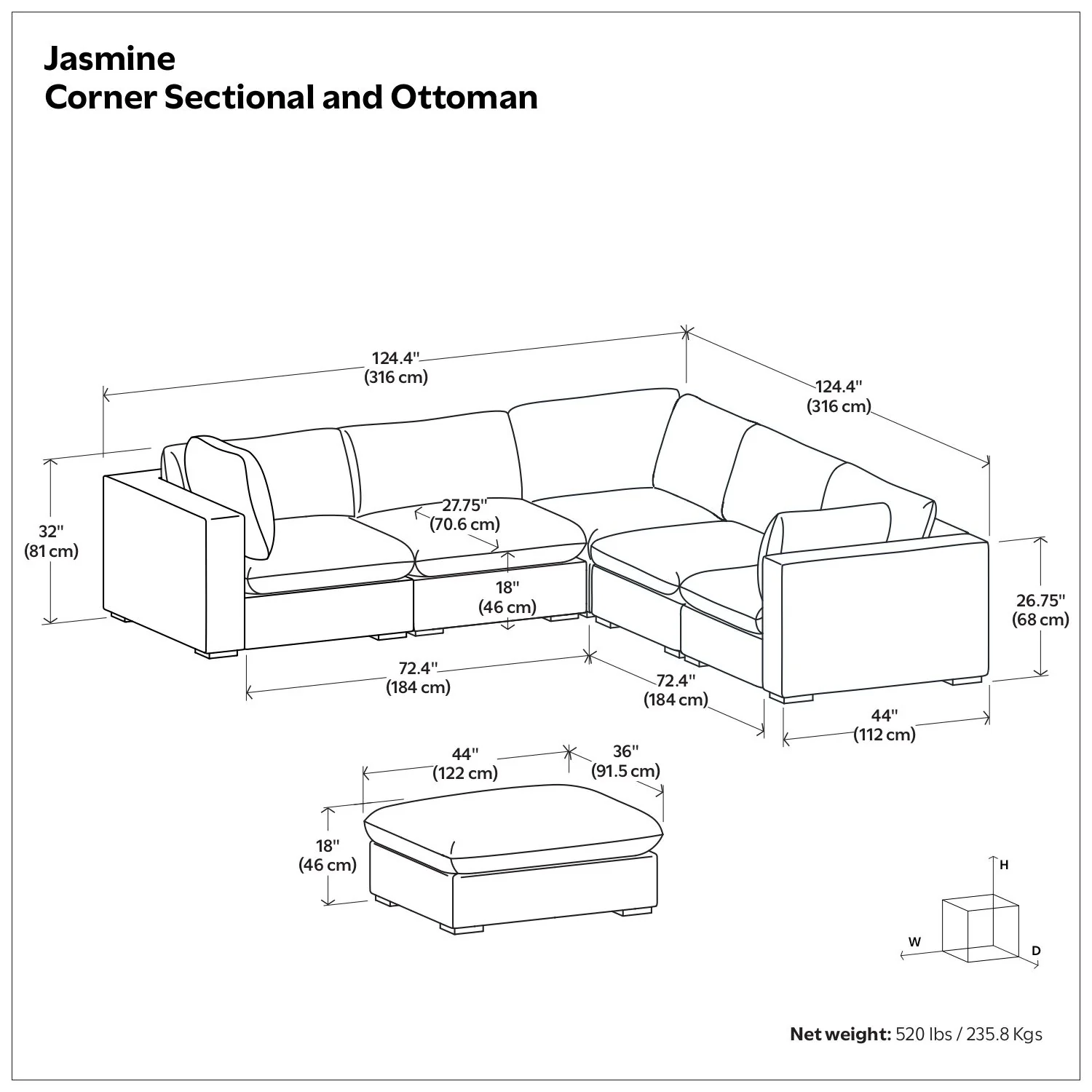 Jasmine - Handcrafted Sofa And Ottoman - Image 8