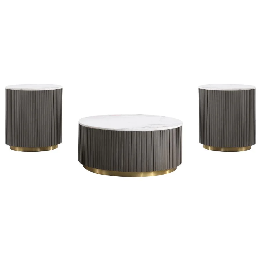 Jason - Round Marble Coffee Table Set - Image 4