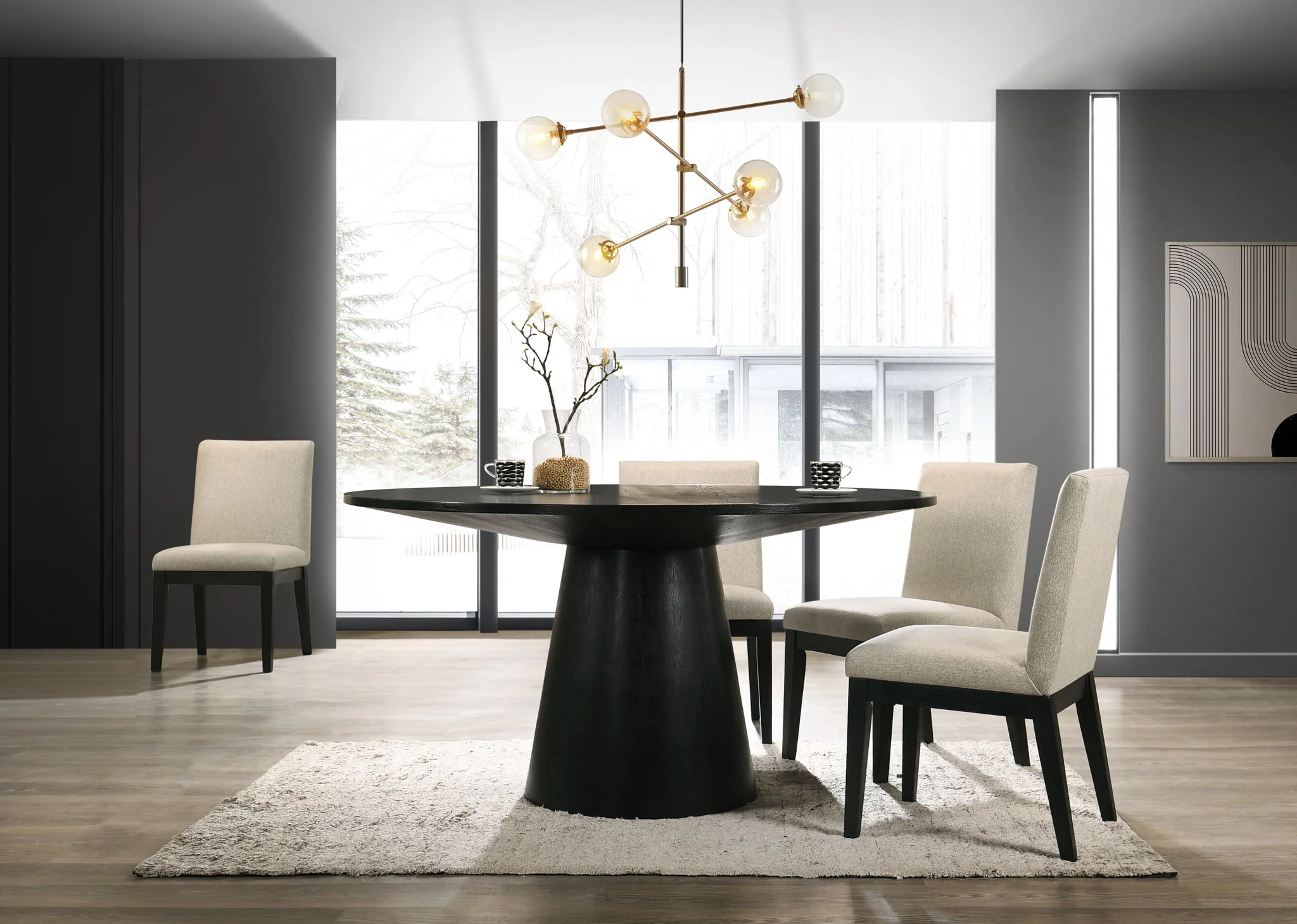 Jasper - Wide Contemporary Round Dining Table Set - Image 10