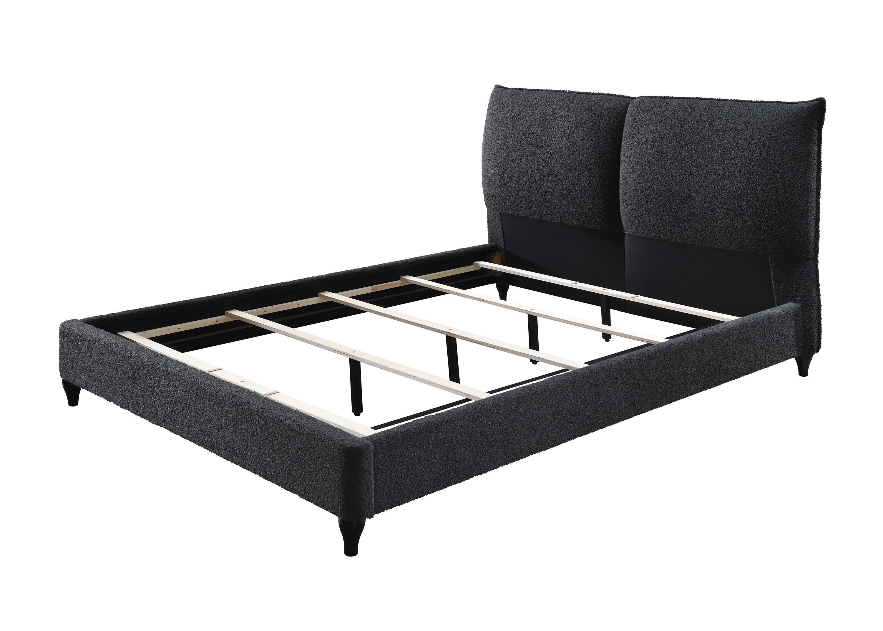 Jenn King Boucle Bed - Charcoal - Image 3