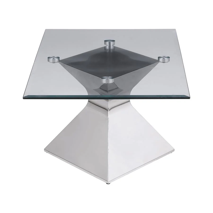 Jenny - Glass Top Stainless Steel Table - Image 10