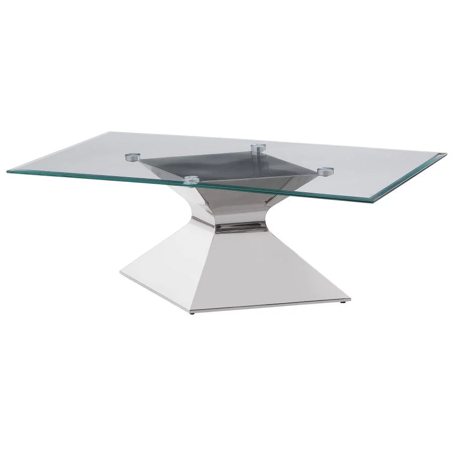 Jenny - Glass Top Stainless Steel Table - Image 8