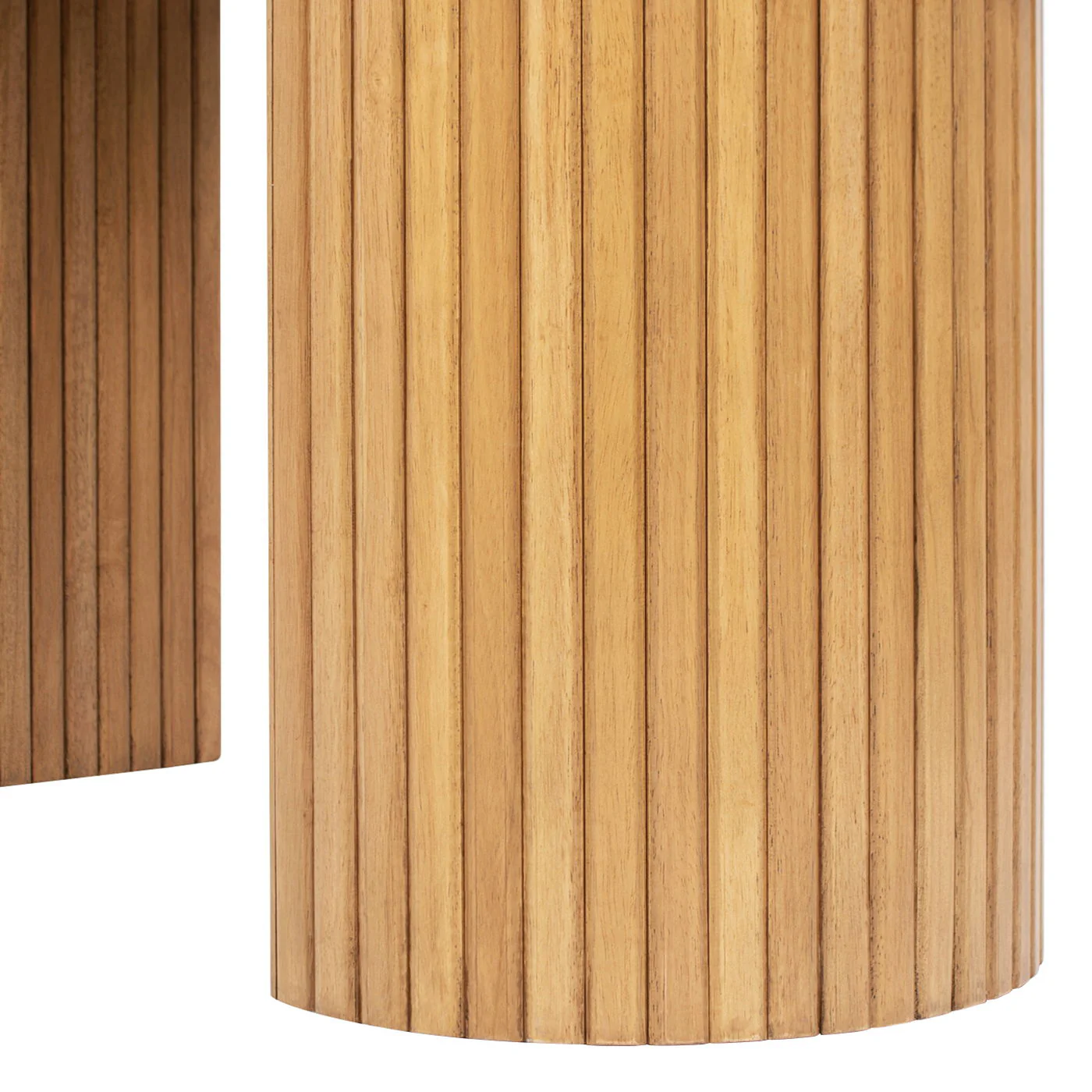 Jesse - Single Drawer Fluted Oval Console Desk - Honey Brown - Image 2