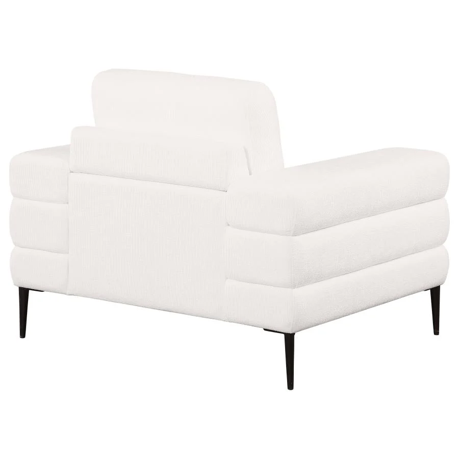 Jessel Chenille Upholstered Track Arm Chair Ivory - Image 6