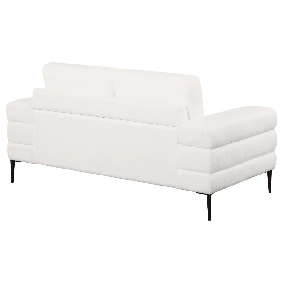 Jessel Chenille Upholstered Track Arm Loveseat Ivory - Image 6