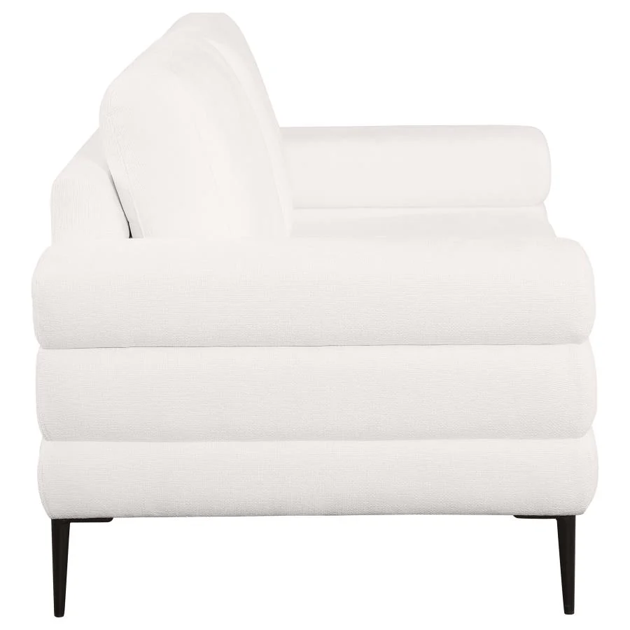 Jessel Chenille Upholstered Track Arm Loveseat Ivory - Image 7