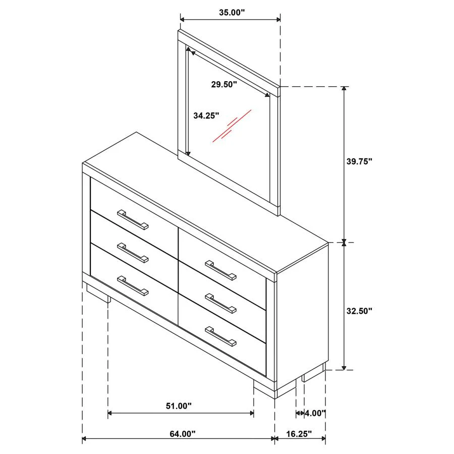 Jessica - 6-Drawer Dresser With Mirror - Image 22