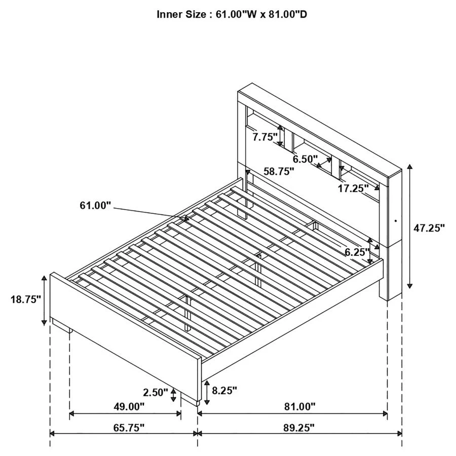 Jessica - LED Storage Bookcase Bed - Image 21