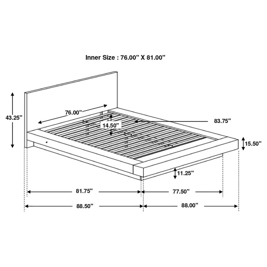 Jessica - Wood LED Panel Bed - Image 23
