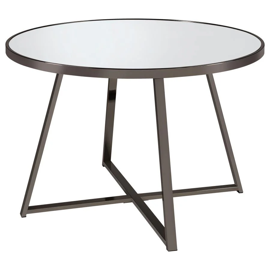 Jillian - 5 Piece Round Mirror Top Dining Set - Black Nickel - Image 5