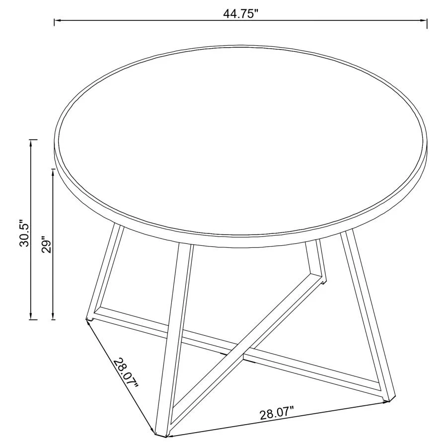Jillian - Round Mirror Top Dining Table - Black Nickel - Image 5