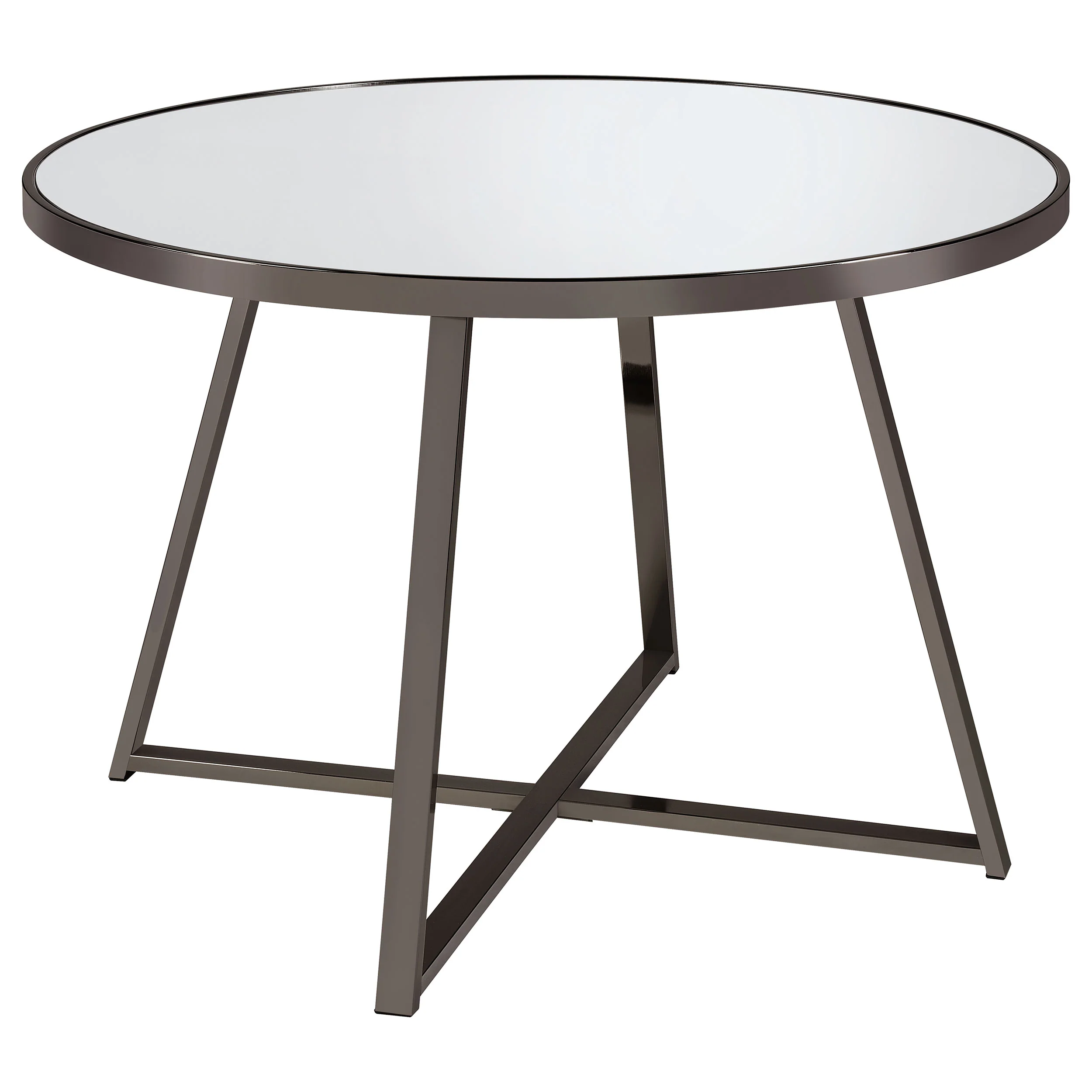 Jillian - Round Mirror Top Dining Table - Black Nickel - Image 7