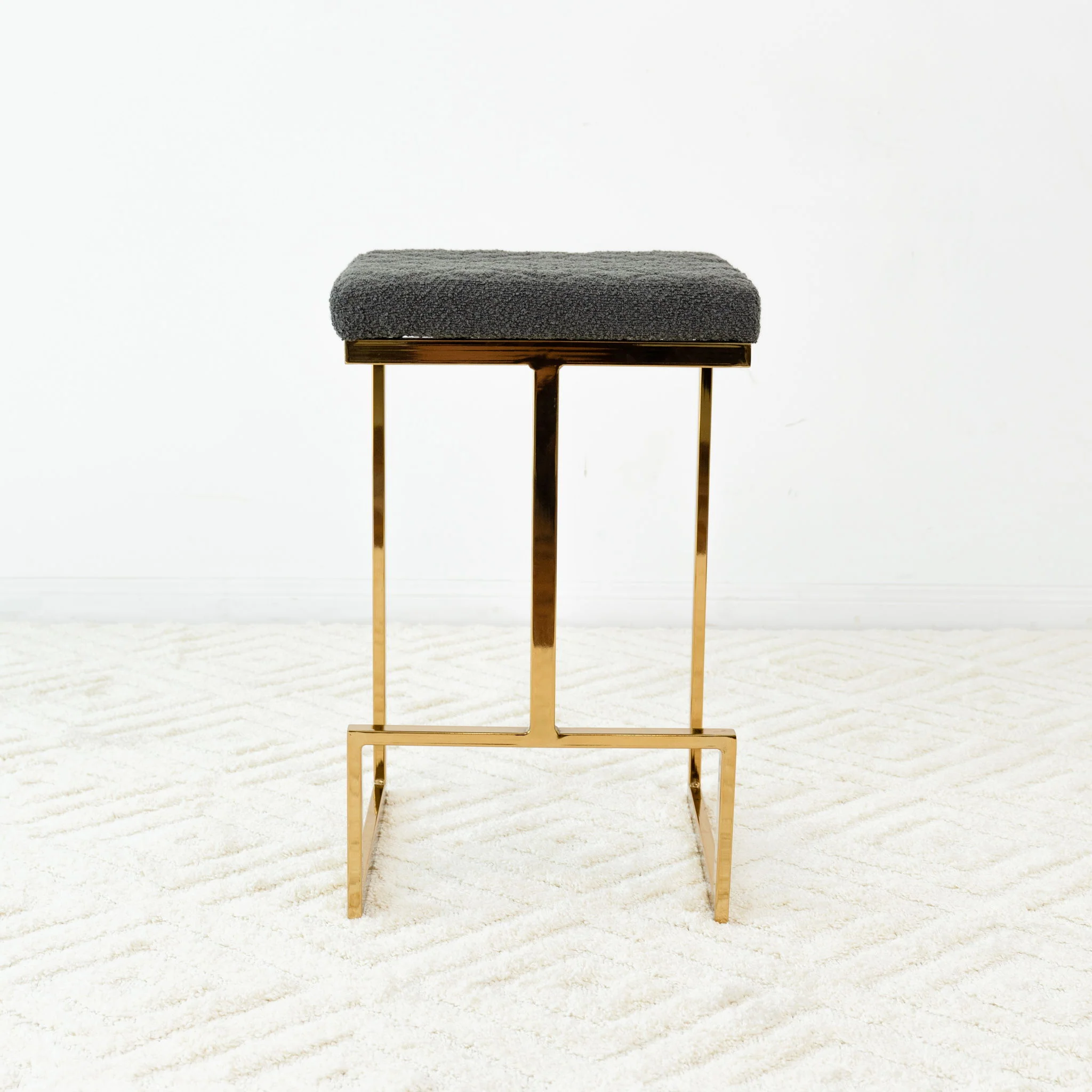 Joel - Mid Century Modern Luxury Upholstered Stool - Image 4