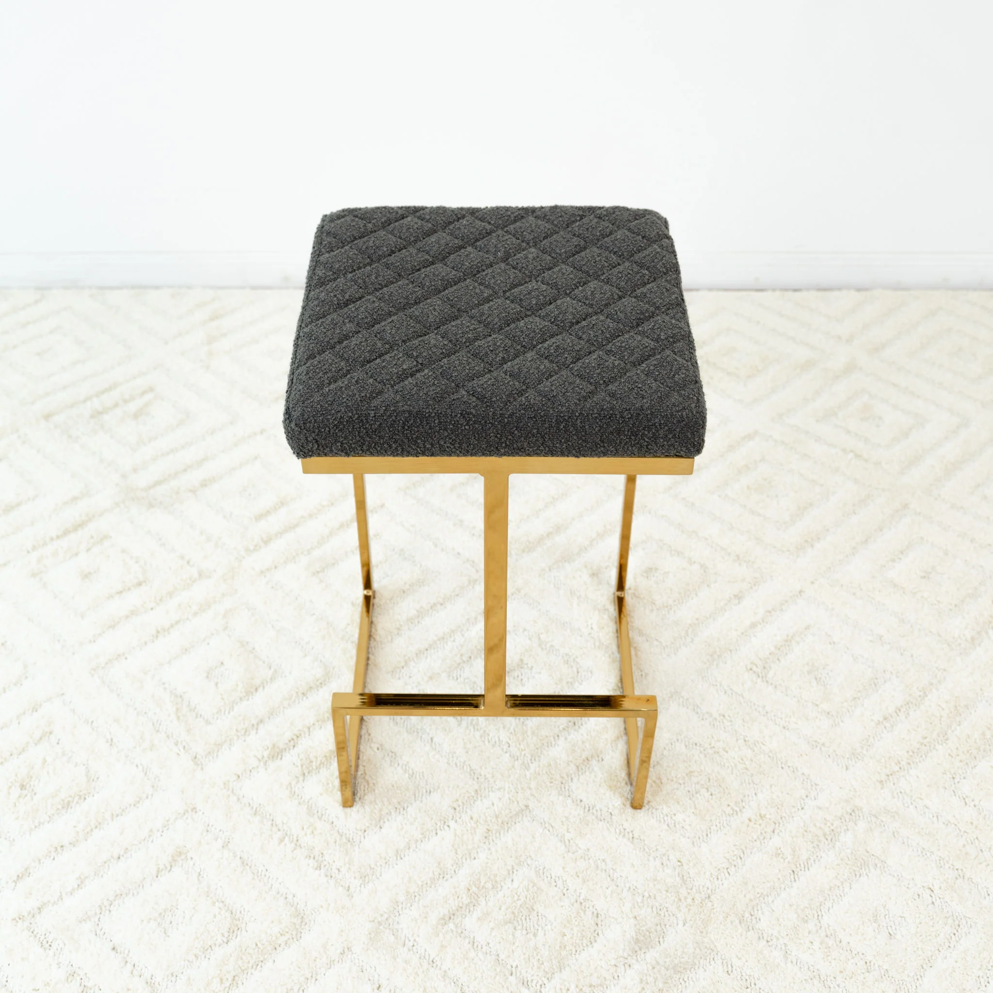 Joel - Mid Century Modern Luxury Upholstered Stool - Image 5