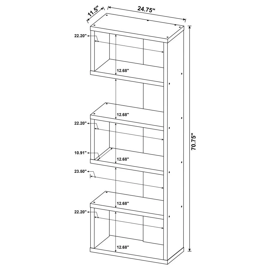 Joey - 5-tier Alternating Boxes Design Bookcase - Image 10