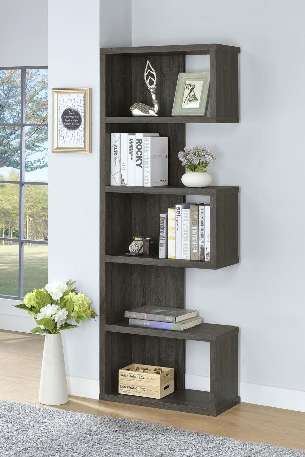 Joey - 5-tier Alternating Boxes Design Bookcase - Image 2