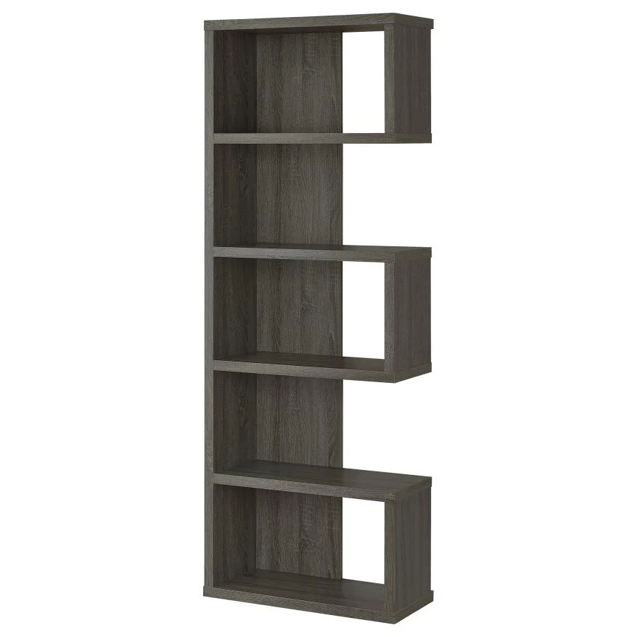 Joey - 5-tier Alternating Boxes Design Bookcase - Image 4