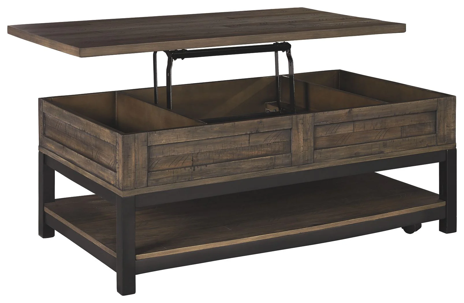 Johurst - LIFT TOP COCKTAIL TABLE - Grayish Brown - Image 8