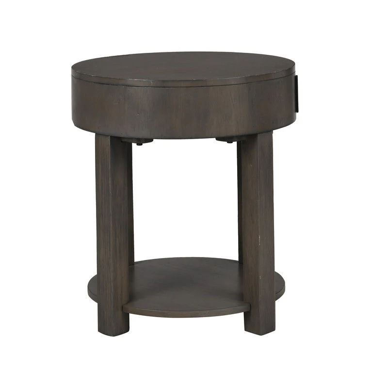 Jonah - MDF End Table With USB Ports - Light Brown - Image 3
