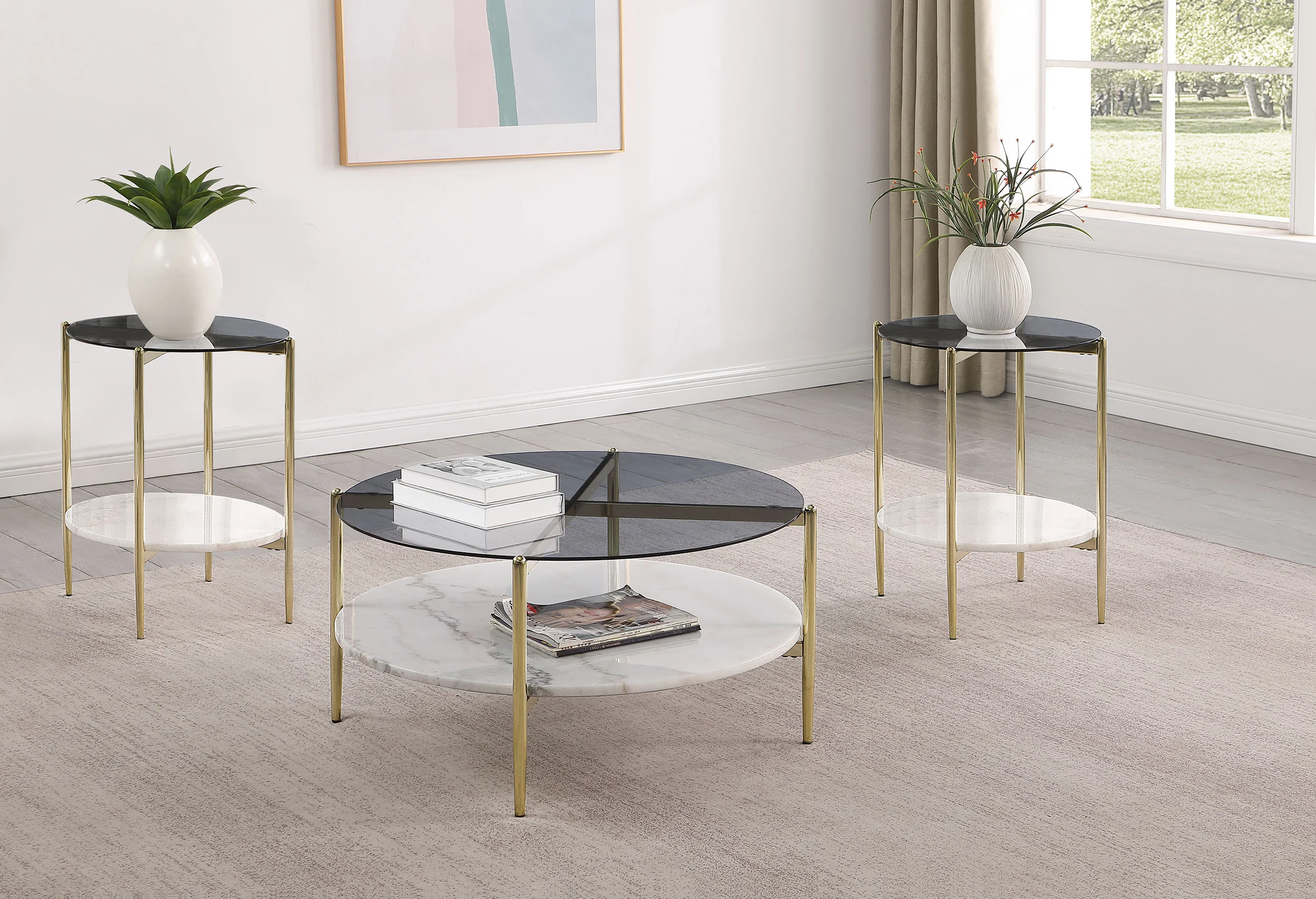 Jonelle - Round Coffee Table Set - Image 14