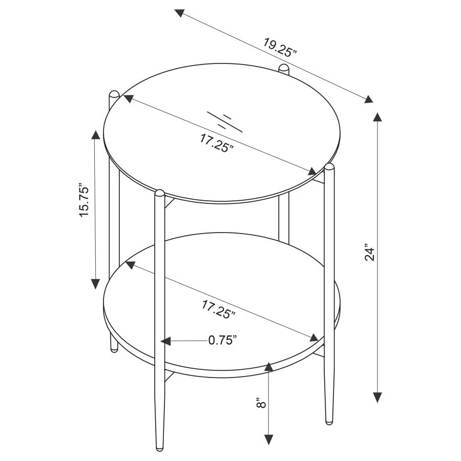 Jonelle - Round Glass Top Table - Image 16