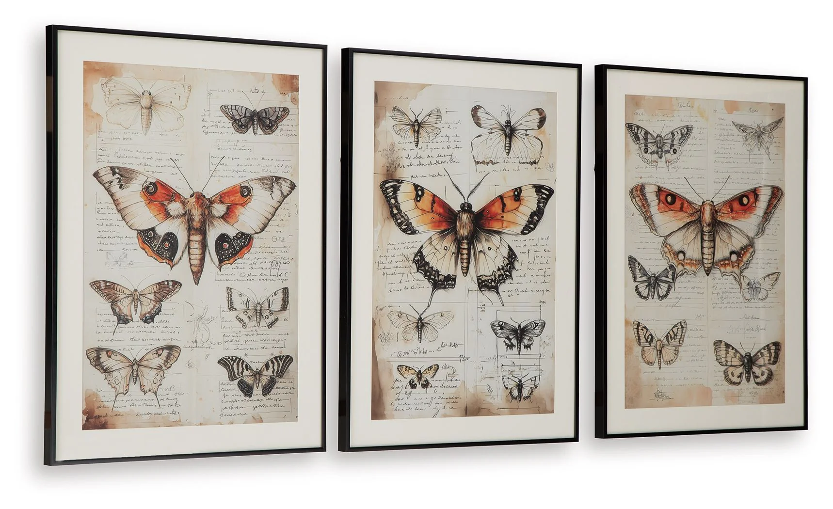 Jossletts - Wall Art Set (Set of 3) - Orange / Black / Ivory - Image 4