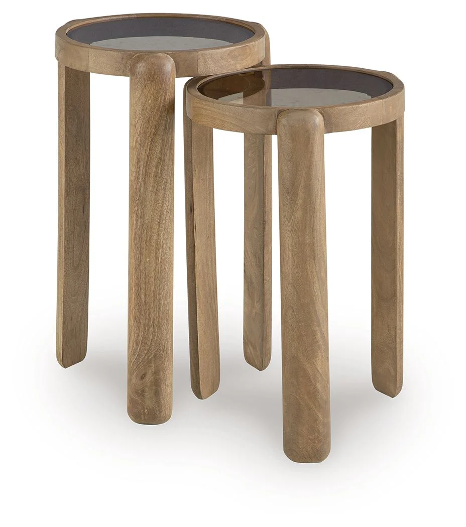 Jossor - Accent Table Set (Set of 2) - Light Brown - Image 2