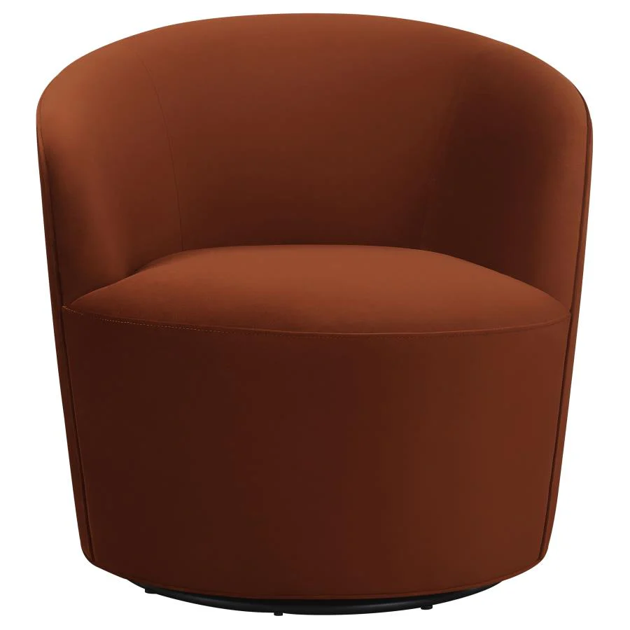 Joyce Upholstered Barrel Back Swivel Chair - Image 3