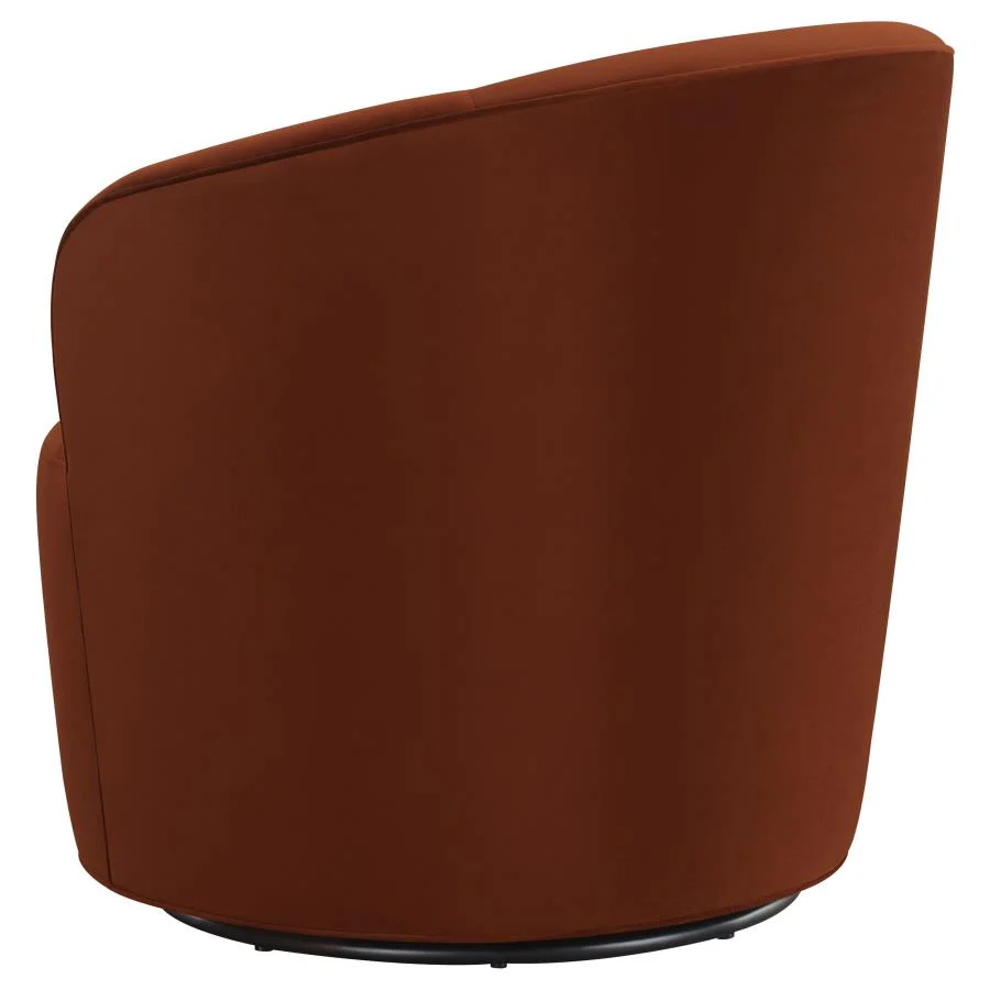 Joyce Upholstered Barrel Back Swivel Chair - Image 5