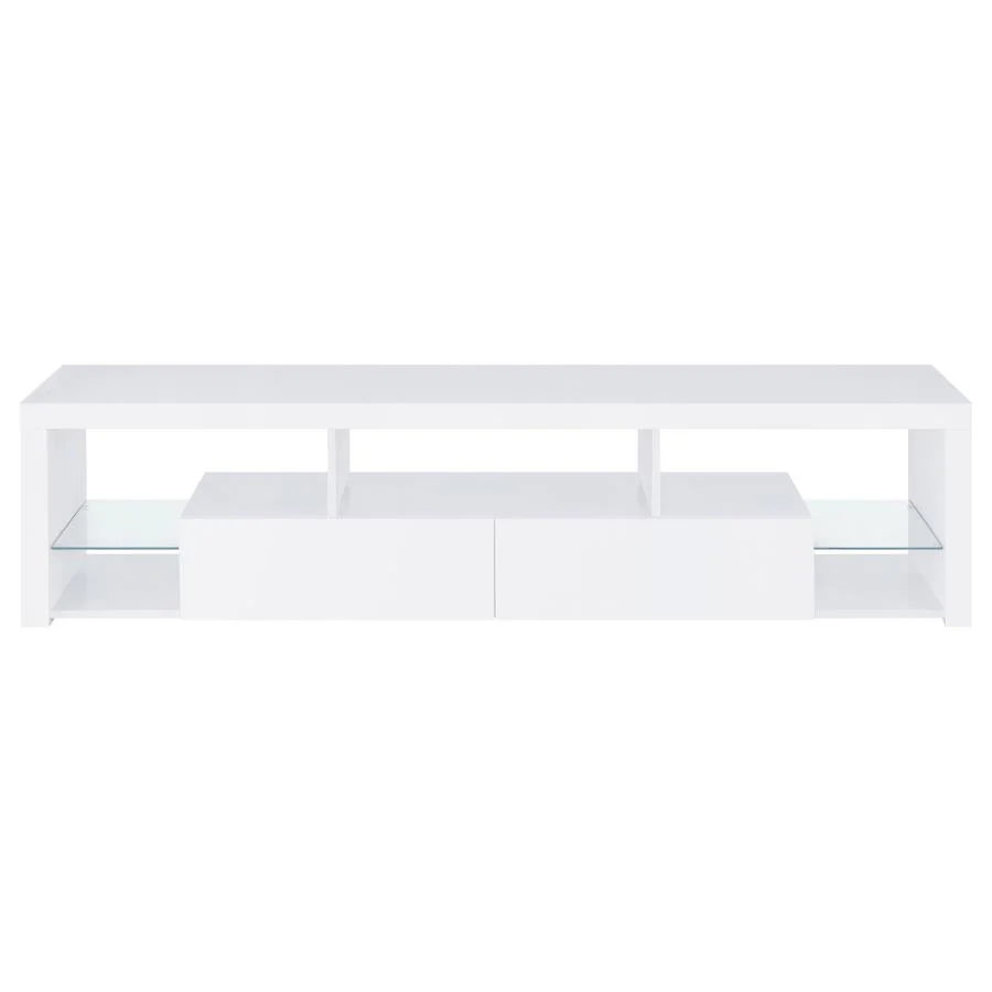 Jude - 2-Drawer Engineered Wood TV Stand - High Gloss White - Image 4