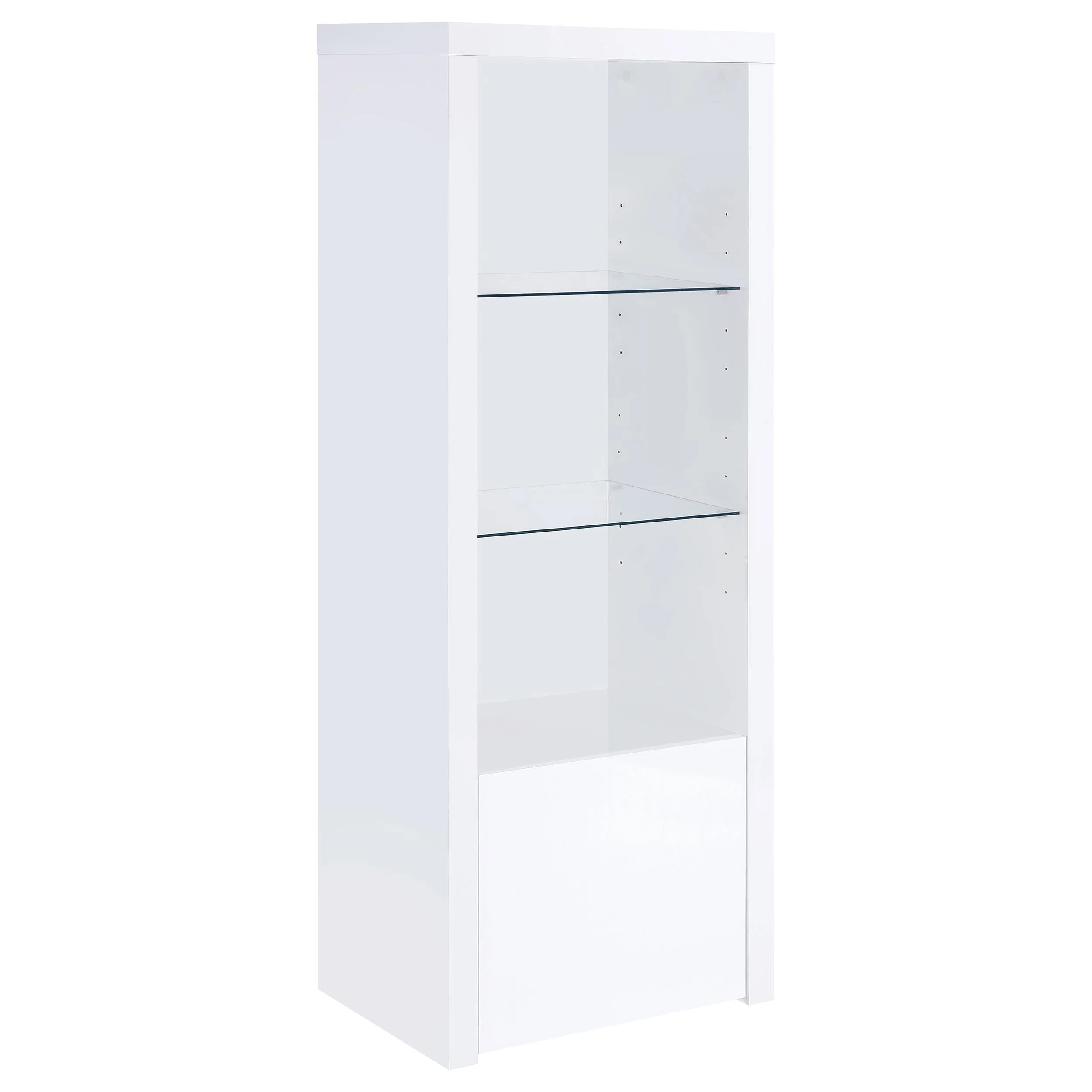 Jude - 3-Shelf Engineered Wood Media Tower - High Gloss White - Image 14