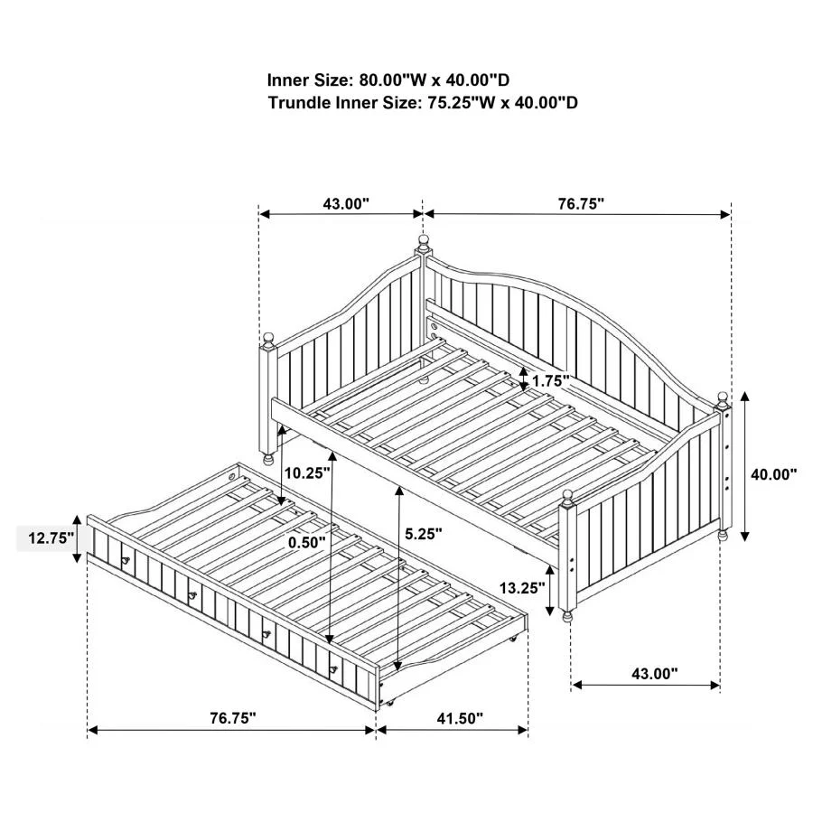 Julie Ann - Arched Back Day Bed With Trundle - Image 13
