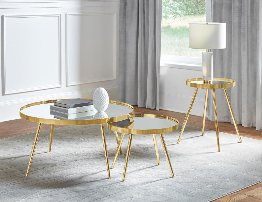 Kaelyn - Round Mirror Top End Table - Image 4