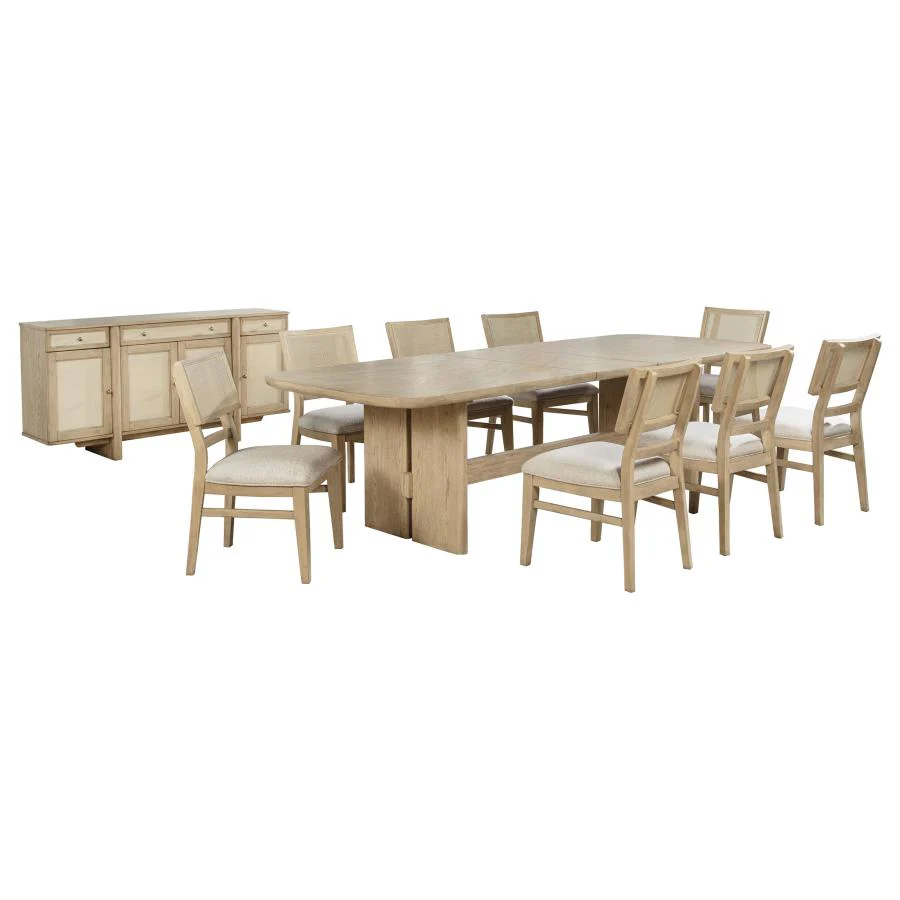 Kailani - 10 Piece Wood Dining Set with Sideboard - Beige Oak - Image 2