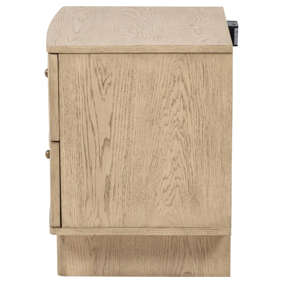 Kailani - 2-Drawer Nightstand Bedside Table - Beige Oak - Image 5