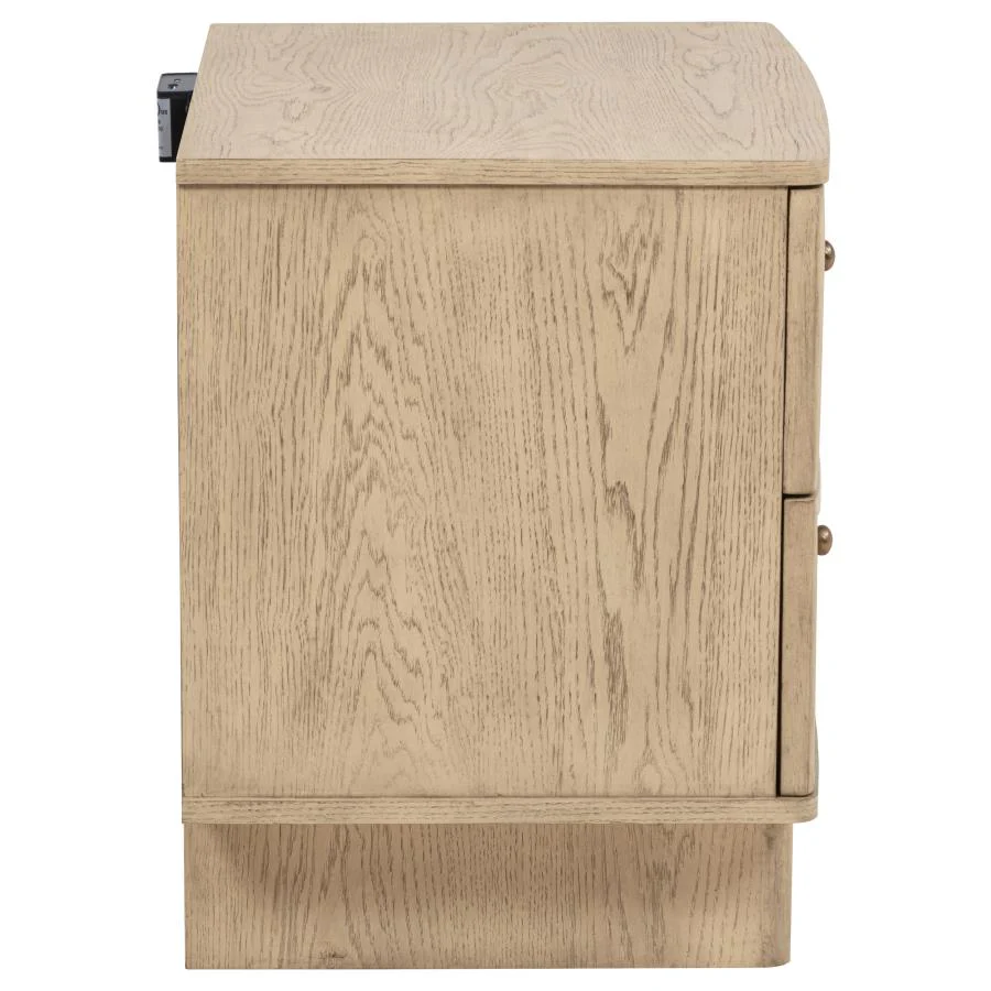 Kailani - 2-Drawer Nightstand Bedside Table - Beige Oak - Image 9