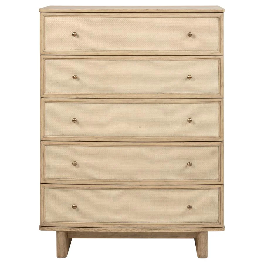 Kailani - 5-Drawer Bedroom Chest Of Drawers - Beige Oak - Image 3