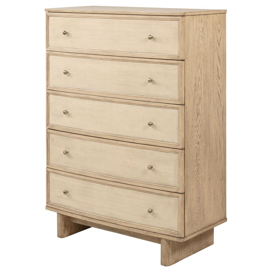 Kailani - 5-Drawer Bedroom Chest Of Drawers - Beige Oak - Image 4