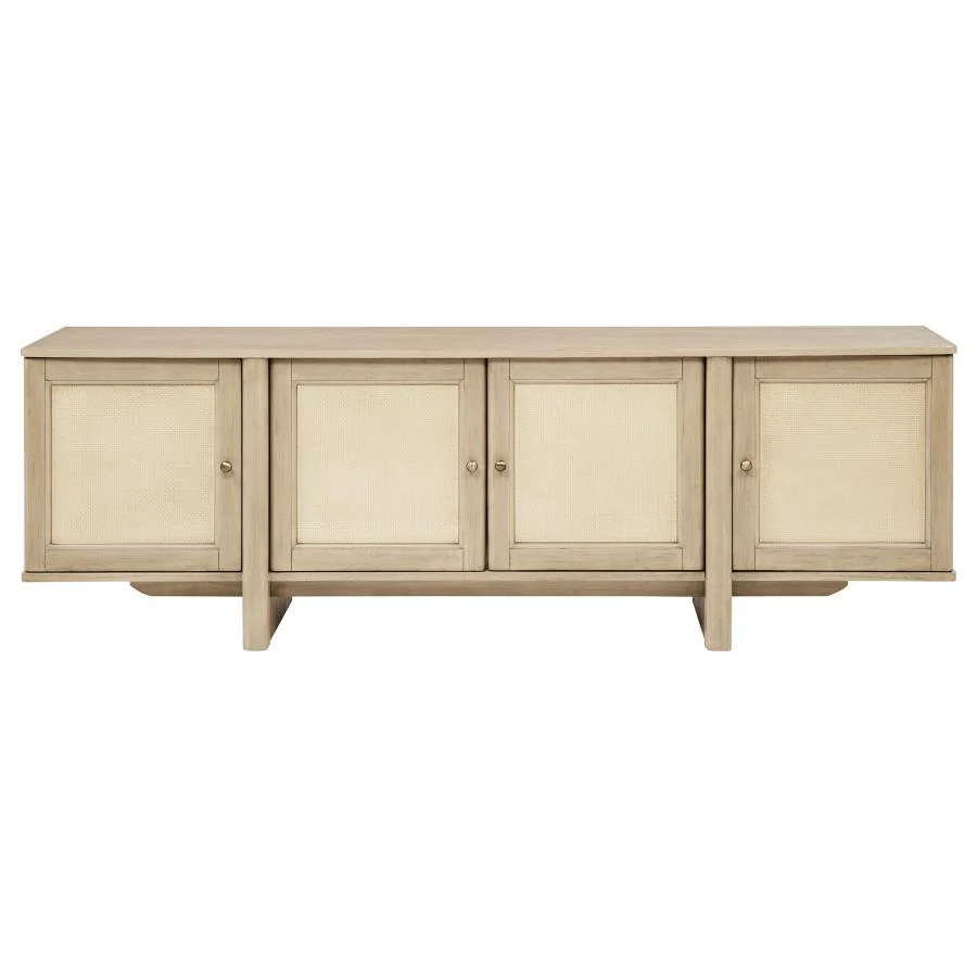 Kailani - 79" 4-door Cane TV Stand Media Console - Beige Oak - Image 3