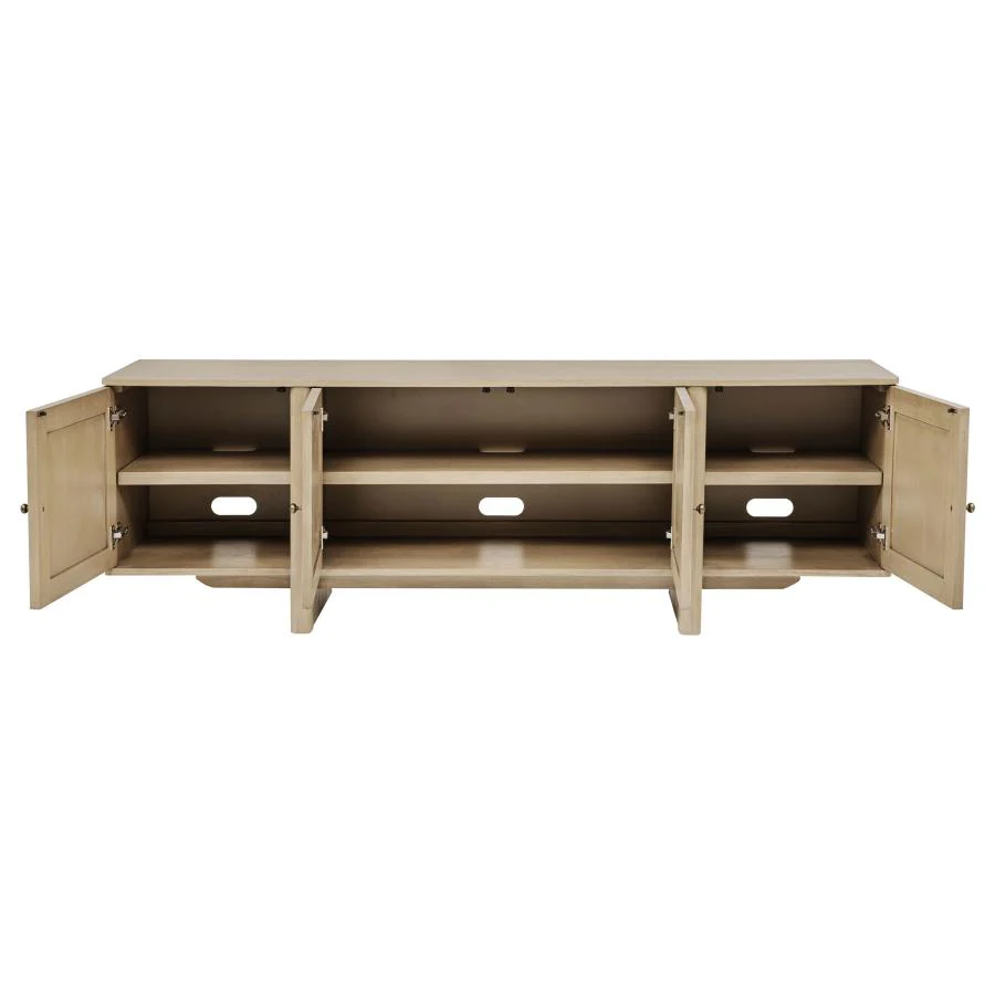 Kailani - 79" 4-door Cane TV Stand Media Console - Beige Oak - Image 4