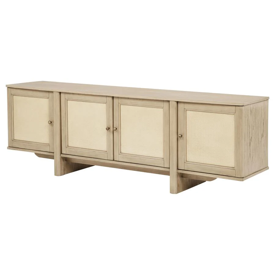 Kailani - 79" 4-door Cane TV Stand Media Console - Beige Oak - Image 5